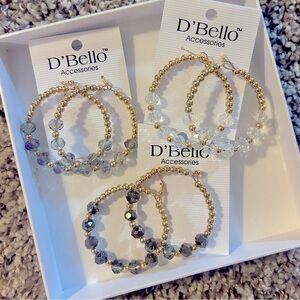 NWT Lot Of 3 Beaded Gold Hoop Earrings